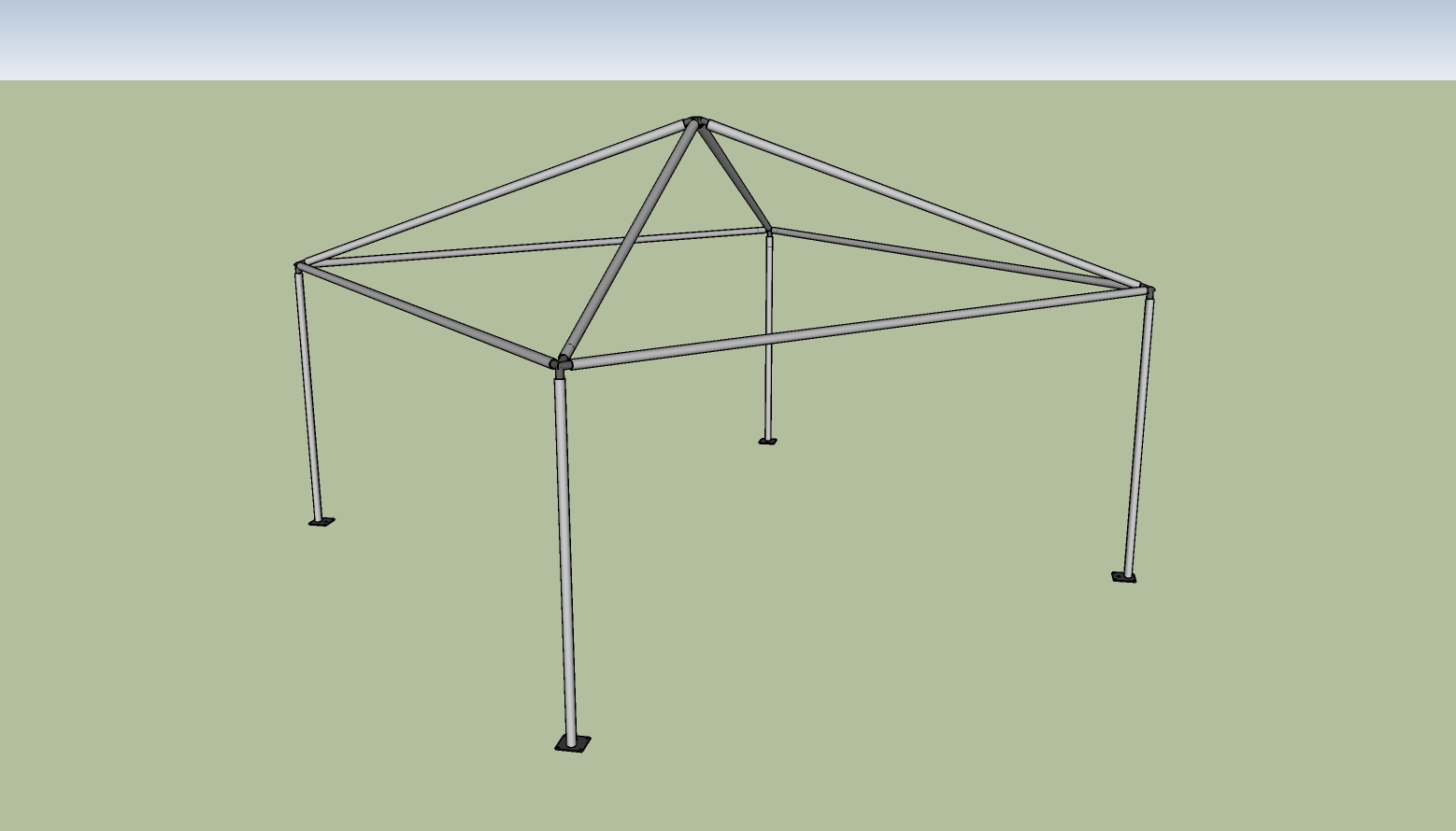 15x15 frame tent End View